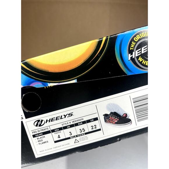 Heelys Hes10337h Youth 4 Black Red flames - Picture 6 of 6
